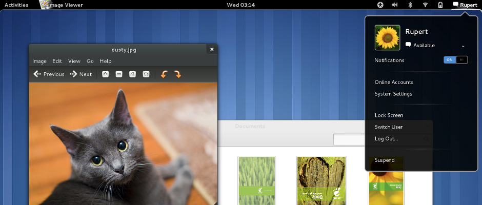 Captura de pantalla de GNOME 3.2.